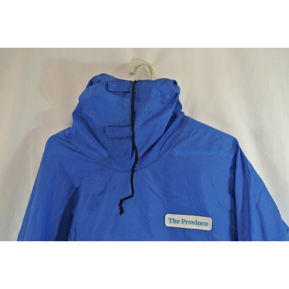 Vancouver Province News Vtg Pullover Windbreaker Blue 100% Nylon Mens Large - Picture 2 of 12